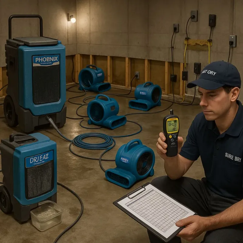 Structural Drying and Dehumidification process in High Bridge, NJ